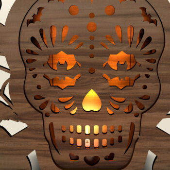 Intra απο ξύλο plywood 3mm-4mm πάχος – Διακοσμητικό αρχείο φαναριού Skull Halloween Δίασταση 40x30 cm INTRAFABR-107978911 - Image 3