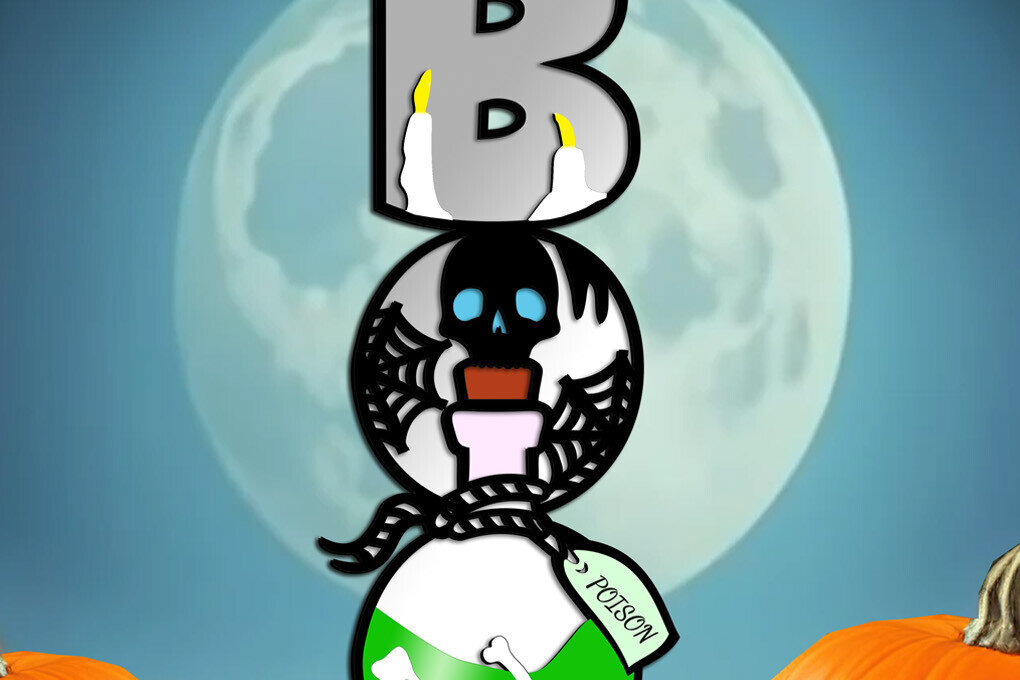 Intra απο ξύλο plywood 3mm-4mm πάχος – Κρανίο αποκριάτικο στολίδι πόρτας κρέμεται Δίασταση  20x20 cm INTRAFABR-103581105