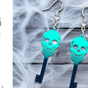 Intra απο ξύλο plywood 3mm-4mm πάχος – Κλειδί κρανίου αποκριάτικα σκουλαρίκια με λέιζερ Δίασταση  5x5 cm INTRAFABR-120902532 - Image 1