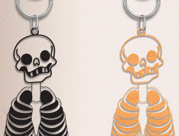 Intra απο ξύλο plywood 3mm-4mm πάχος – Μπρελόκ κρανίου με Δίασταση 5x5 cm INTRAFABR-70367218 - Image 1