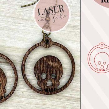 Intra απο ξύλο plywood 3mm-4mm πάχος – Σκουλαρίκια λέιζερ κρανίου Δίασταση 5x5 cm INTRAFABR-74147201 - Image 1