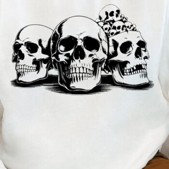 Intra απο ξύλο plywood 3mm-4mm πάχος – Skull Pile Line Art Δίασταση  20x20 cm INTRAFABR-123532070 - Image 2