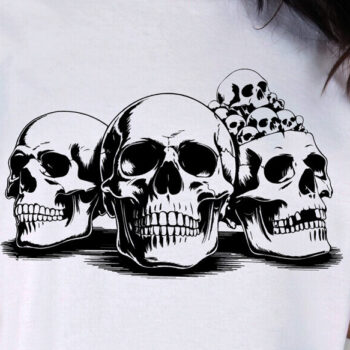 Intra απο ξύλο plywood 3mm-4mm πάχος – Skull Pile Line Art Δίασταση  20x20 cm INTRAFABR-123532070 - Image 3