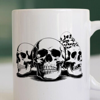 Intra απο ξύλο plywood 3mm-4mm πάχος – Skull Pile Line Art Δίασταση  20x20 cm INTRAFABR-123532070 - Image 4