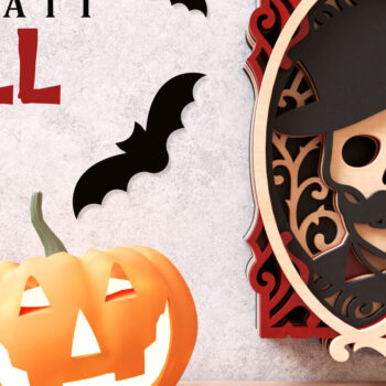 Intra απο ξύλο plywood 3mm-4mm πάχος – Skull Portrait 3D Layered Δίασταση 20x20 cm INTRAFABR-16234861 - Image 1