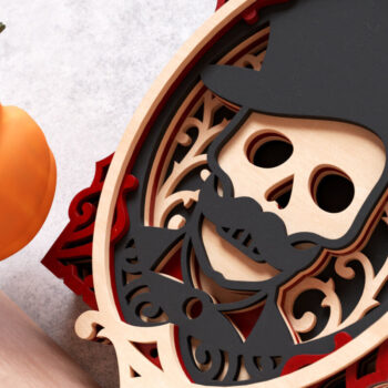 Intra απο ξύλο plywood 3mm-4mm πάχος – Skull Portrait 3D Layered Δίασταση 20x20 cm INTRAFABR-16234861 - Image 3