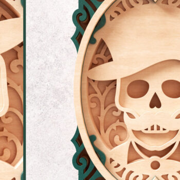 Intra απο ξύλο plywood 3mm-4mm πάχος – Skull Portrait 3D Layered Δίασταση 20x20 cm INTRAFABR-16234861 - Image 4