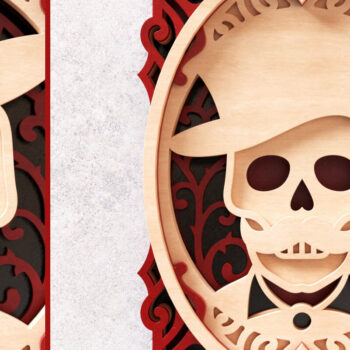 Intra απο ξύλο plywood 3mm-4mm πάχος – Skull Portrait 3D Layered Δίασταση 20x20 cm INTRAFABR-16234861 - Image 6