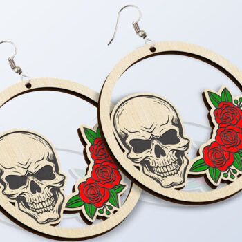 Intra απο ξύλο plywood 3mm-4mm πάχος – Σιλουέτα κρανίου με κομψή λίμα τριαντάφυλλου Δίασταση  20x20 cm INTRAFABR-120776480 - Image 1