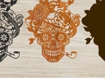 Intra απο ξύλο plywood 3mm-4mm πάχος – Τατουάζ κρανίου Δίασταση  20x20 cm INTRAFABR-32429024 - Image 2