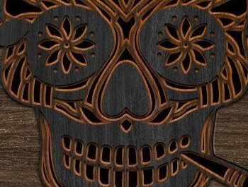 Intra απο ξύλο plywood 3mm-4mm πάχος – Τατουάζ κρανίου Δίασταση  20x20 cm INTRAFABR-32429024 - Image 3