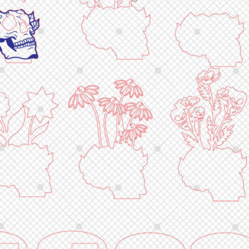 Intra απο ξύλο plywood 3mm-4mm πάχος – Skull Vase Flowers Table Δίασταση  20x20 cm INTRAFABR-110253337 - Image 6