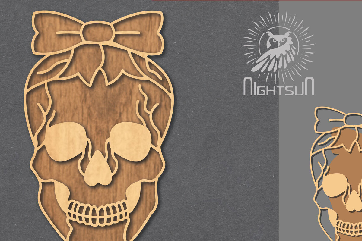 Intra απο ξύλο plywood 3mm-4mm πάχος – Κρανίο με αξεσουάρ Δίασταση  20x20 cm INTRAFABR-124402689