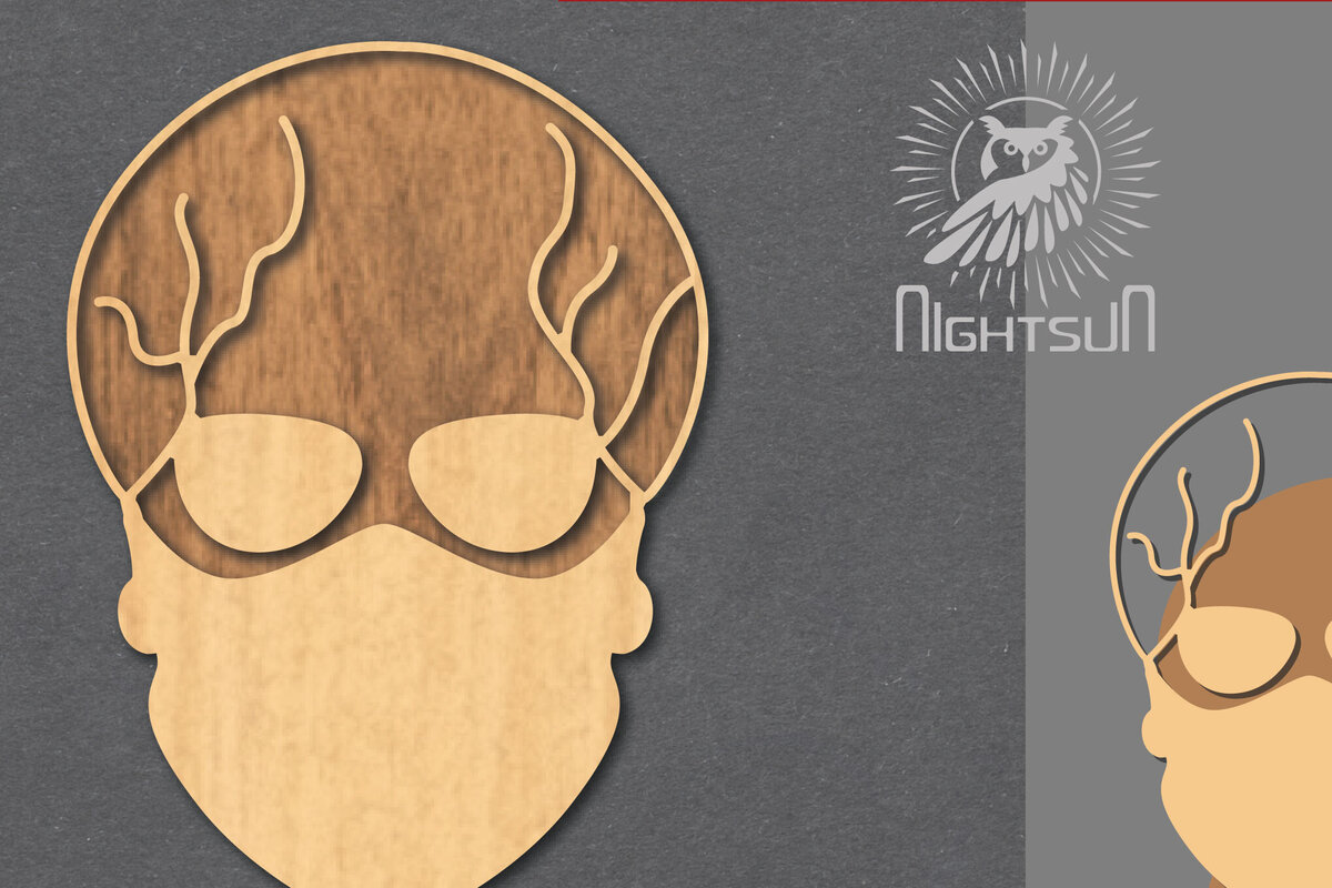 Intra απο ξύλο plywood 3mm-4mm πάχος – Κρανίο με αξεσουάρ Δίασταση  20x20 cm INTRAFABR-124402693