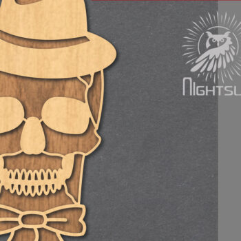 Intra απο ξύλο plywood 3mm-4mm πάχος – Κρανίο με αξεσουάρ Δίασταση  20x20 cm INTRAFABR-124402742 - Image 1