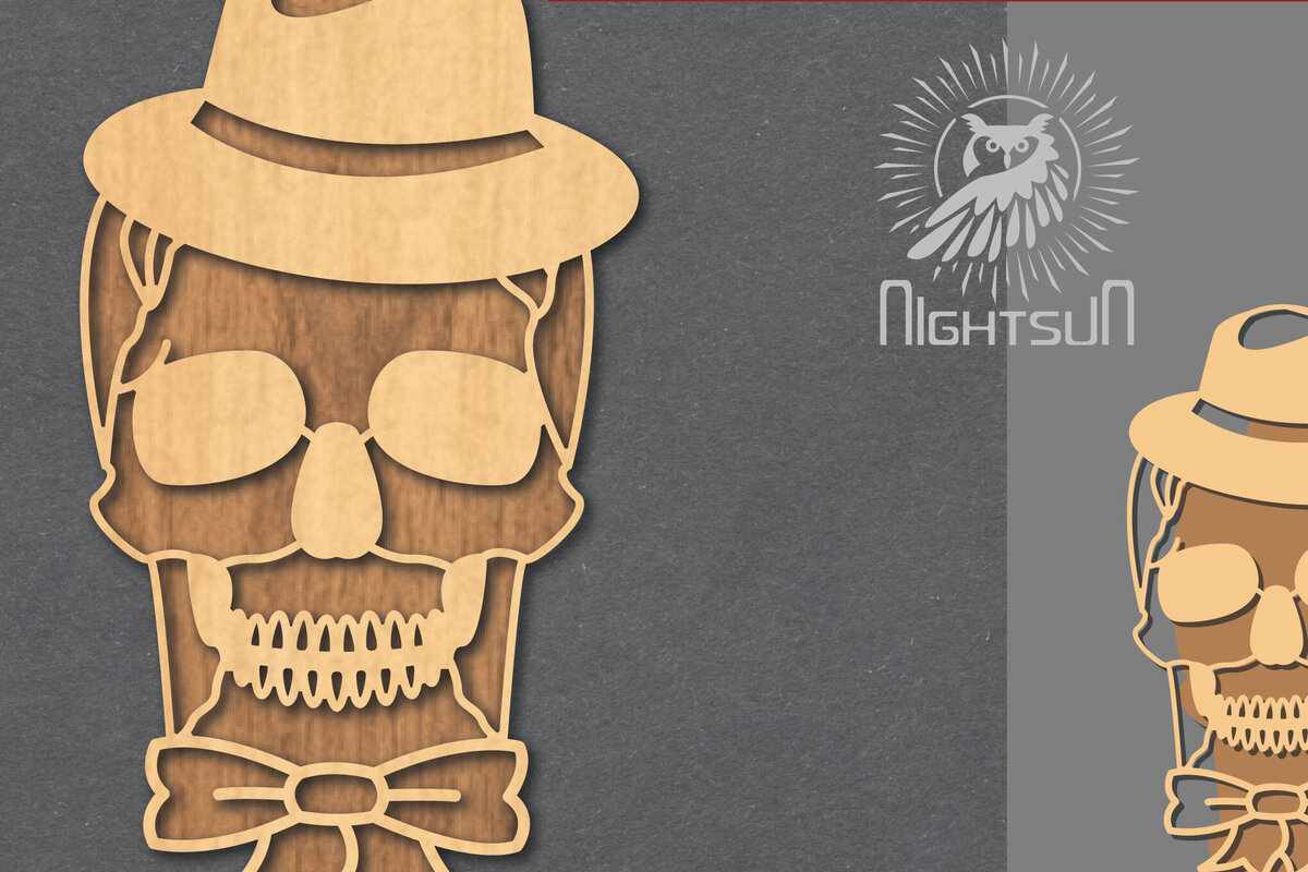 Intra απο ξύλο plywood 3mm-4mm πάχος – Κρανίο με αξεσουάρ Δίασταση  20x20 cm INTRAFABR-124402742