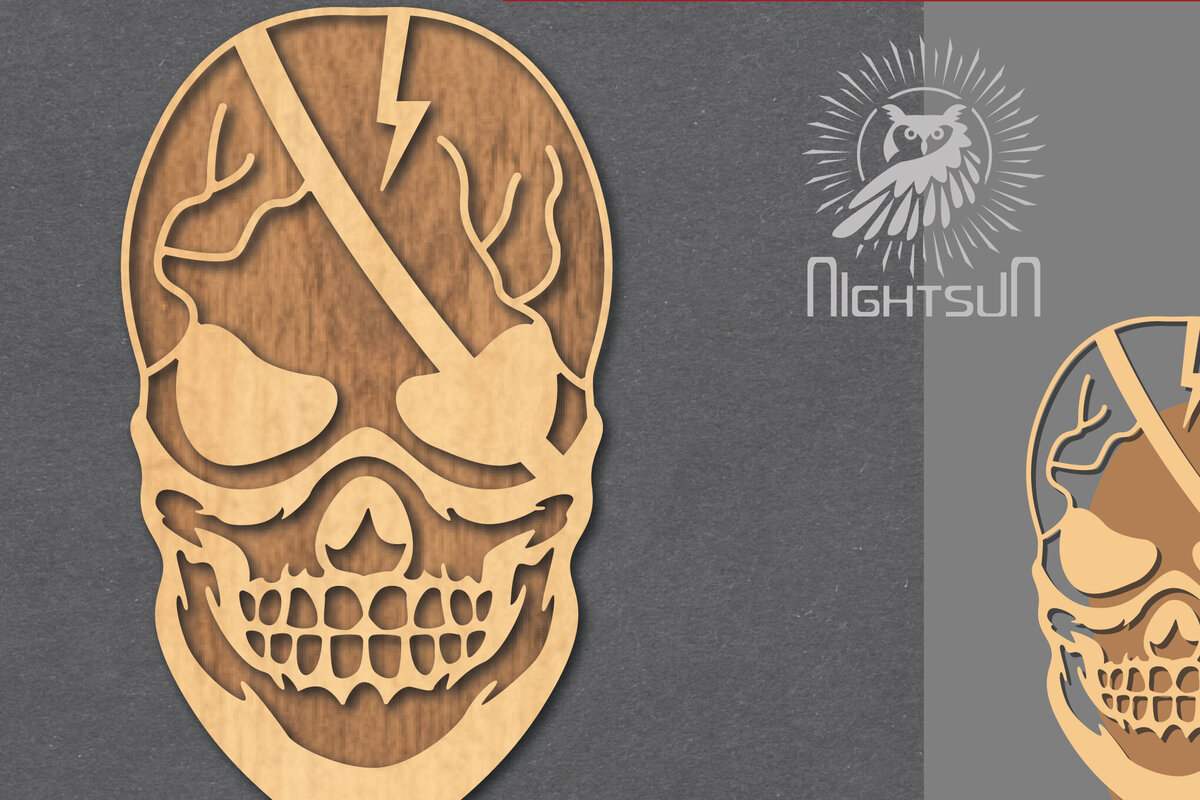 Intra απο ξύλο plywood 3mm-4mm πάχος – Κρανίο με αξεσουάρ Δίασταση  20x20 cm INTRAFABR-124402748