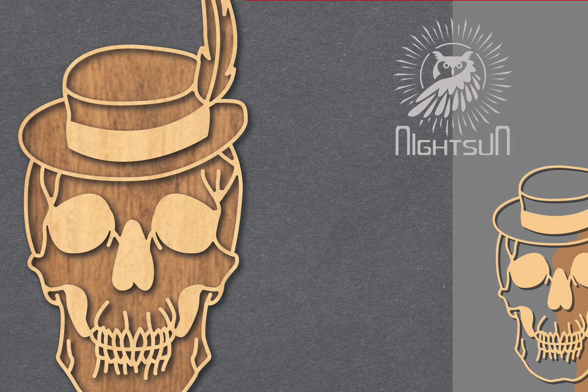 Intra απο ξύλο plywood 3mm-4mm πάχος – Κρανίο με αξεσουάρ Δίασταση  20x20 cm INTRAFABR-124402681