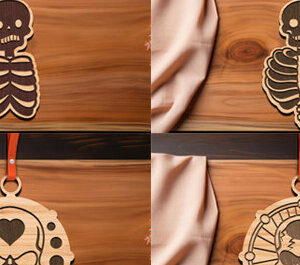 Intra απο ξύλο plywood 3mm-4mm πάχος – Ξύλινα μπρελόκ κρανίου Δέσμη κοπής με λέιζερ Δίασταση  5x5 cm INTRAFABR-98651927