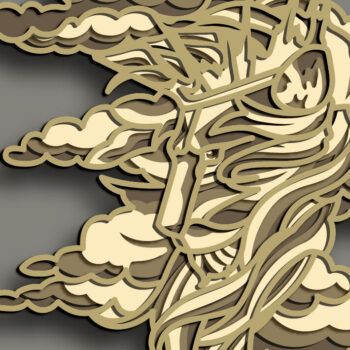 Intra απο ξύλο plywood 3mm-4mm πάχος – Sky Lion Multilayer/Lion Mandala Δίασταση  20x20 cm INTRAFABR-65639612 - Image 3