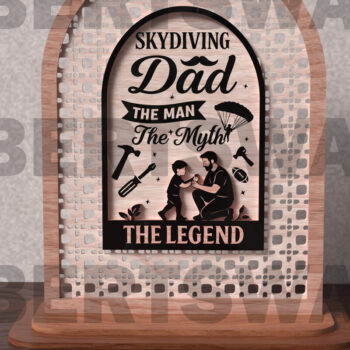 Intra απο ξύλο plywood 3mm-4mm πάχος – Σημάδι Legend Dad Skydiving Δίασταση  20x20 cm INTRAFABR-121720800 - Image 3