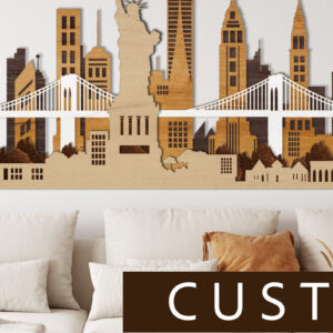 Intra απο ξύλο plywood 3mm-4mm πάχος – Προσαρμοσμένο αρχείο κοπής με λέιζερ Skyline Δίασταση  20x20 cm INTRAFABR-14064741