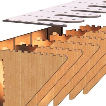 Intra απο ξύλο plywood 3mm-4mm πάχος – Θήκη με σχισμή Slatwall Δίασταση  20x20 cm INTRAFABR-36508723 - Image 3