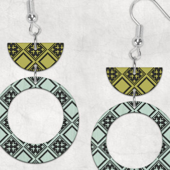 Intra απο ξύλο plywood 3mm-4mm πάχος – Σλαβικά γεωμετρικά σκουλαρίκια Boho Δίασταση 5x5 cm INTRAFABR-26855599 - Image 1