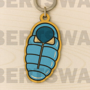 Intra απο ξύλο plywood 3mm-4mm πάχος – Μπρελόκ υπνόσακου Δίασταση  5x5 cm INTRAFABR-123331067 - Image 1