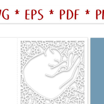 Intra απο ξύλο plywood 3mm-4mm πάχος – Ευχετήρια κάρτα Sleeping Cat Cut Δίασταση 20x20 cm INTRAFABR-25270422 - Image 2