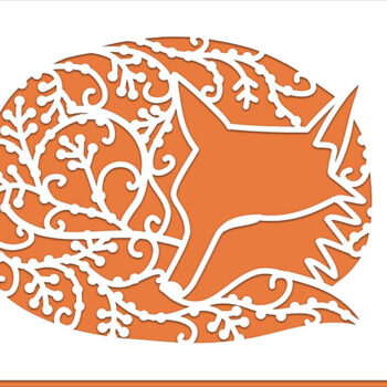 Intra απο ξύλο plywood 3mm-4mm πάχος – Ευχετήρια κάρτα Sleeping Fox Δίασταση 20x20 cm INTRAFABR-4711139 - Image 1