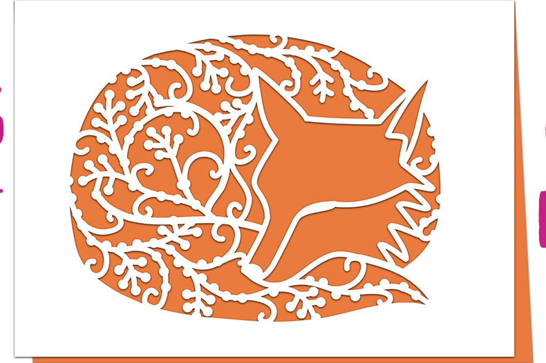 Intra απο ξύλο plywood 3mm-4mm πάχος – Ευχετήρια κάρτα Sleeping Fox Δίασταση  20x20 cm INTRAFABR-4711139