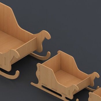 Intra απο ξύλο plywood 3mm-4mm πάχος – Sleigh Decoration / Santa Sleigh DXF Δίασταση  20x20 cm INTRAFABR-42957128 - Image 2
