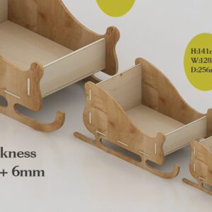Intra απο ξύλο plywood 3mm-4mm πάχος – Αρχεία κοπής με λέιζερ Sleigh / Xmas Sled 271 Δίασταση  20x20 cm INTRAFABR-53991746