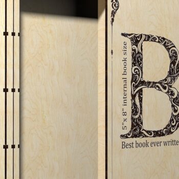 Intra απο ξύλο plywood 3mm-4mm πάχος – Slider Book Box Αποκοπή με λέιζερ Δίασταση  20x20 cm INTRAFABR-31999065 - Image 2