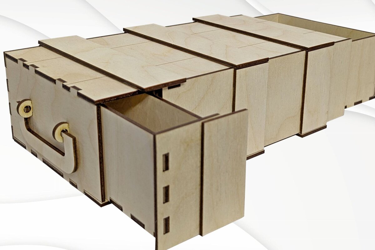 Intra απο ξύλο plywood 3mm-4mm πάχος – Slider Gift Box Design Dxf Δίασταση  20x20 cm INTRAFABR-103052110