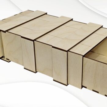 Intra απο ξύλο plywood 3mm-4mm πάχος – Slider Gift Box Design Dxf Δίασταση  20x20 cm INTRAFABR-103052110 - Image 2
