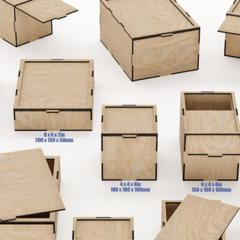 Intra απο ξύλο plywood 3mm-4mm πάχος – Sliding LStorage Box - Πακέτο 24 Δίασταση  20x20 cm INTRAFABR-89608880 - Image 1