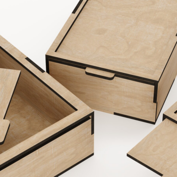 Intra απο ξύλο plywood 3mm-4mm πάχος – Sliding LStorage Box - Πακέτο 24 Δίασταση  20x20 cm INTRAFABR-89608880 - Image 3