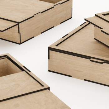 Intra απο ξύλο plywood 3mm-4mm πάχος – Sliding LStorage Box - Πακέτο 24 Δίασταση  20x20 cm INTRAFABR-89608880 - Image 4