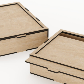 Intra απο ξύλο plywood 3mm-4mm πάχος – Sliding LStorage Box - Πακέτο 24 Δίασταση  20x20 cm INTRAFABR-89608880 - Image 5