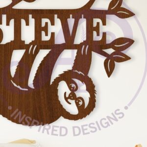 Intra απο ξύλο plywood 3mm-4mm πάχος – Sloth Κρεμαστή πινακίδα ονόματος Cut Laser Δίασταση  20x20 cm INTRAFABR-112231648