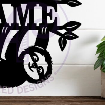 Intra απο ξύλο plywood 3mm-4mm πάχος – Sloth Κρεμαστή πινακίδα ονόματος Cut Laser Δίασταση  20x20 cm INTRAFABR-112231648 - Image 2