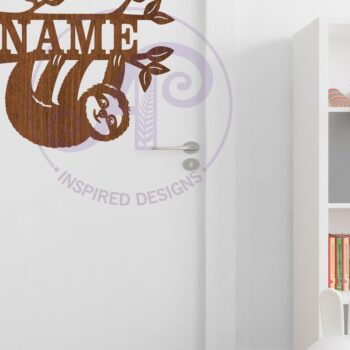 Intra απο ξύλο plywood 3mm-4mm πάχος – Sloth Κρεμαστή πινακίδα ονόματος Cut Laser Δίασταση  20x20 cm INTRAFABR-112231648 - Image 3