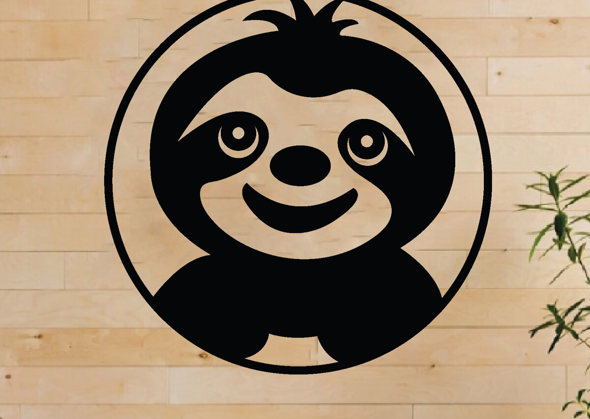 Intra απο ξύλο plywood 3mm-4mm πάχος – Αρχεία κοπής με λέιζερ Sloth, τέχνη τοίχου, Δίασταση  40x30 cm INTRAFABR-63745380