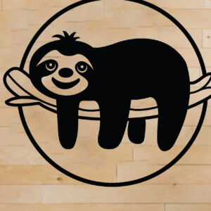 Intra απο ξύλο plywood 3mm-4mm πάχος – Αρχεία κοπής λέιζερ Sloth, τέχνη τοίχου Δίασταση  40x30 cm INTRAFABR-63854488