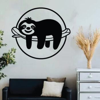 Intra απο ξύλο plywood 3mm-4mm πάχος – Αρχεία κοπής λέιζερ Sloth, τέχνη τοίχου Δίασταση  40x30 cm INTRAFABR-63854488 - Image 2