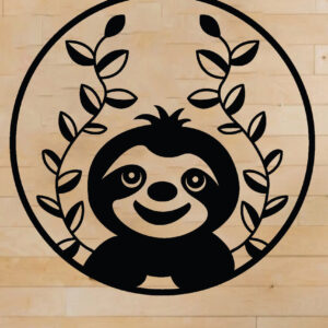Intra απο ξύλο plywood 3mm-4mm πάχος – Αρχεία κοπής με λέιζερ Sloth, τέχνη τοίχου, Δίασταση  40x30 cm INTRAFABR-63745195