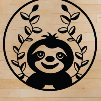 Intra απο ξύλο plywood 3mm-4mm πάχος – Αρχεία κοπής με λέιζερ Sloth, τέχνη τοίχου, Δίασταση  40x30 cm INTRAFABR-63745195 - Image 1