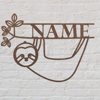 Intra απο ξύλο plywood 3mm-4mm πάχος – Sloth Όνομα σημάδι Δίασταση  20x20 cm INTRAFABR-75880955 - Image 1